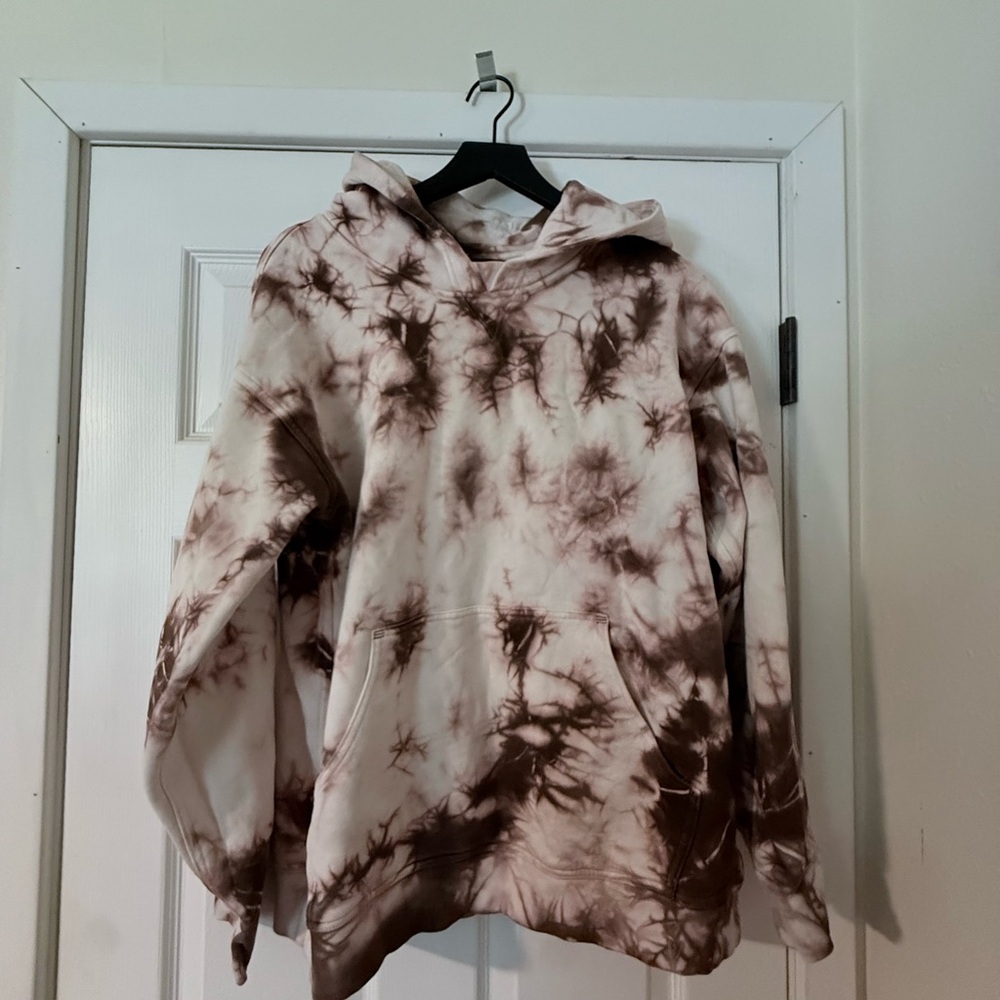 NWOT Lululemon athletica Pink and Brown Tie-Dye All Yours Hooded Pullover